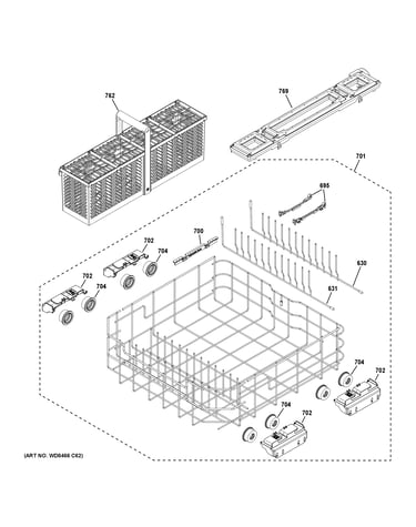 Lower rack assembly