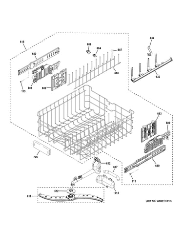 Upper rack assembly