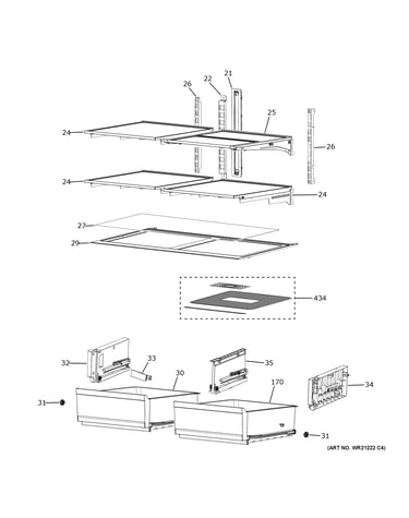 Refrigerator shelves