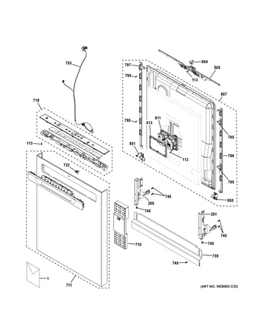 Escutcheon & door assembly