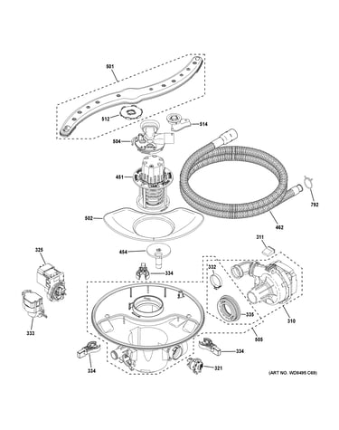 Motor, sump & filter assembly