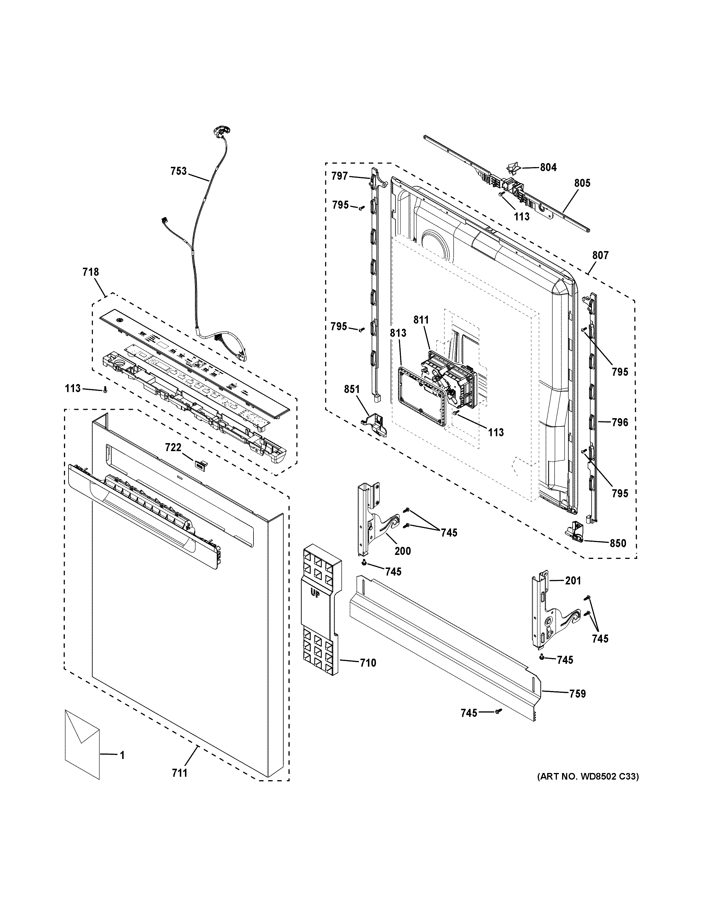 Escutcheon & door assembly