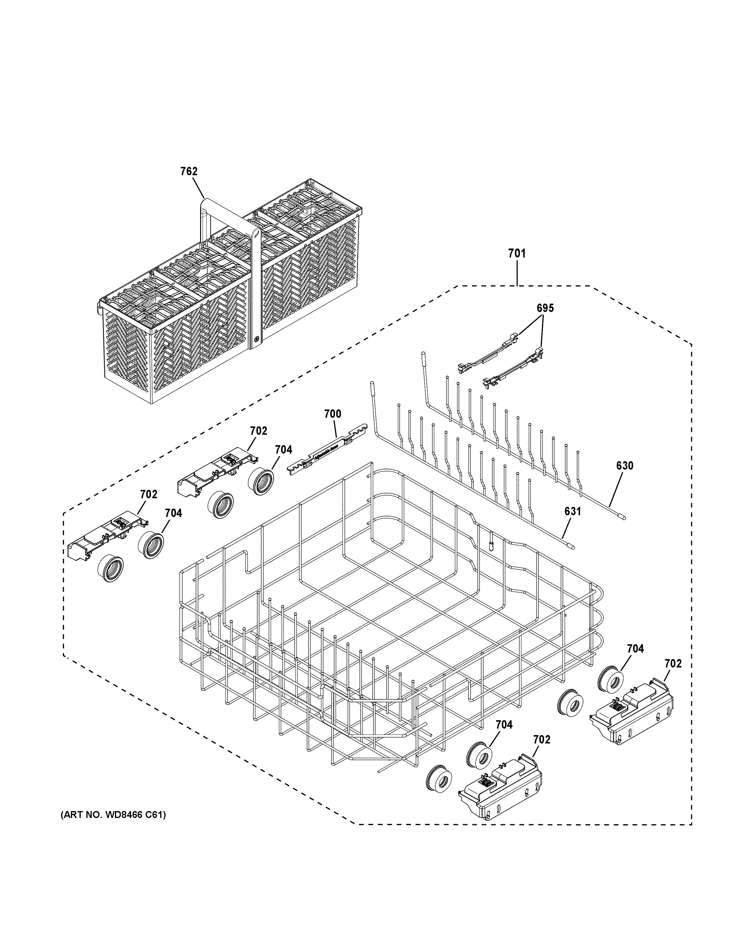 Lower rack assembly