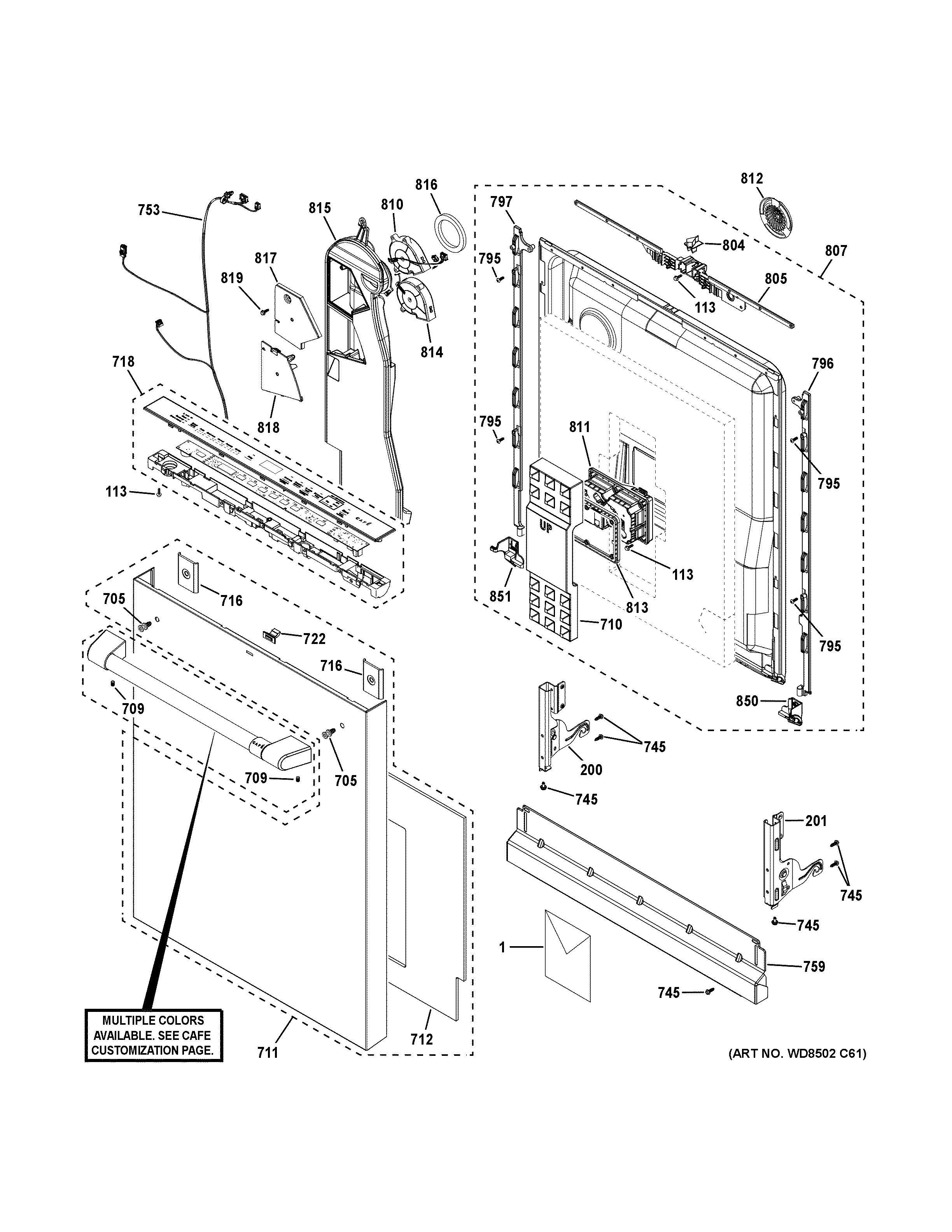 Escutcheon & door assembly