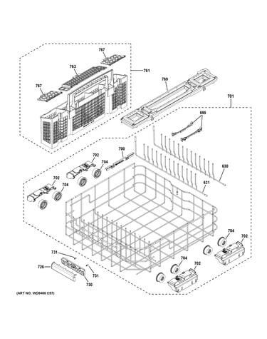 Lower rack assembly