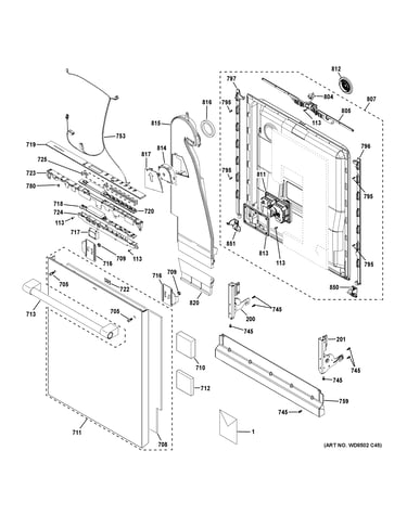 Escutcheon & door assembly