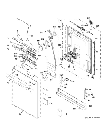 Escutcheon & door assembly