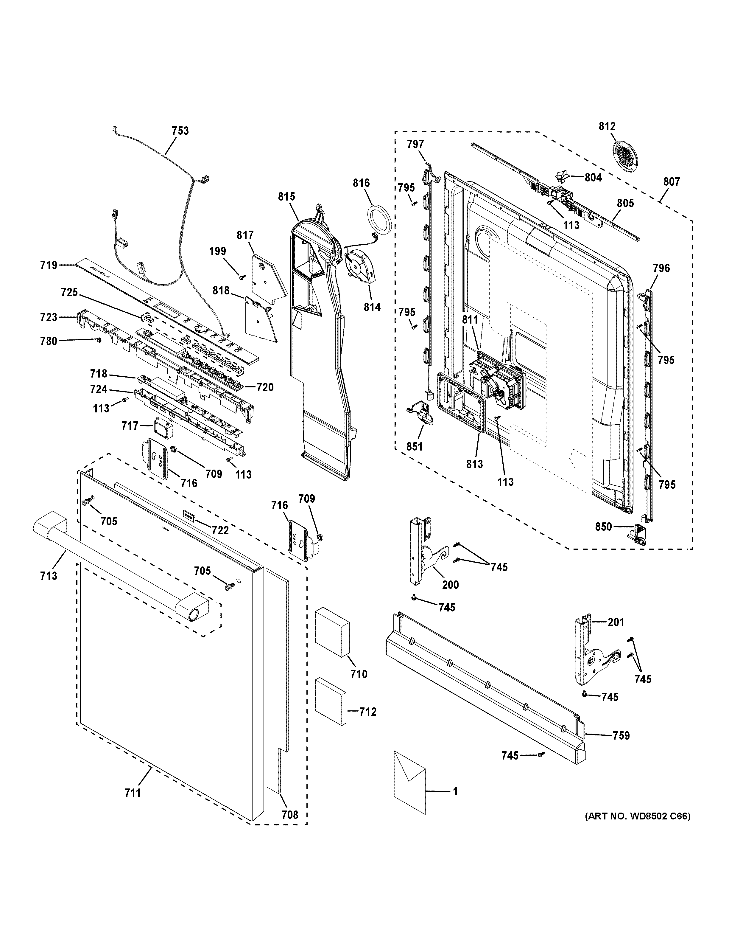 Escutcheon & door assembly