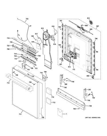 Escutcheon & door assembly