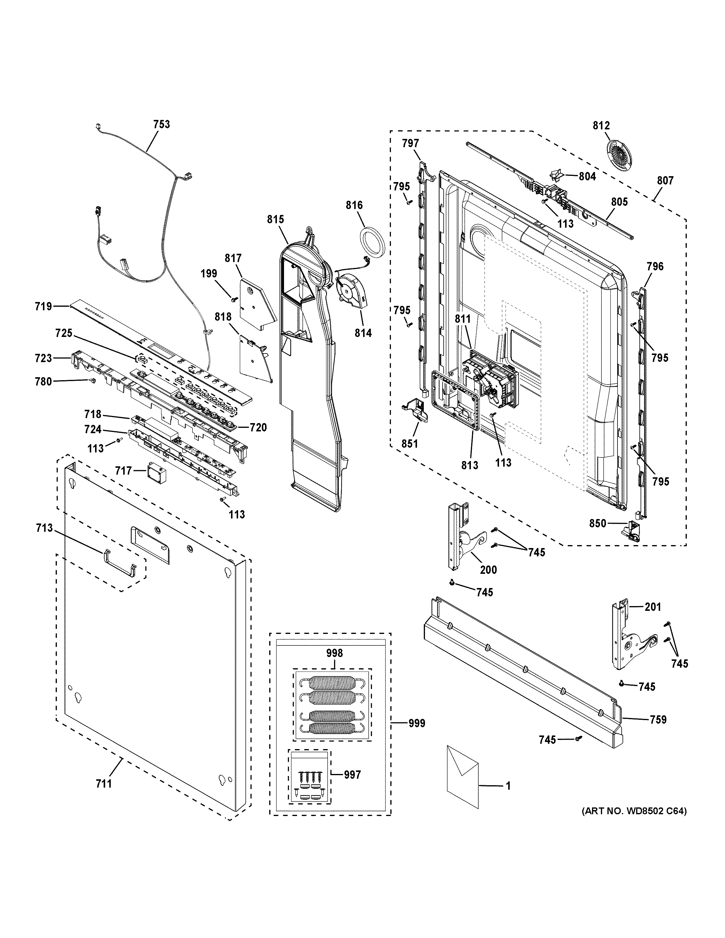 Escutcheon & door assembly