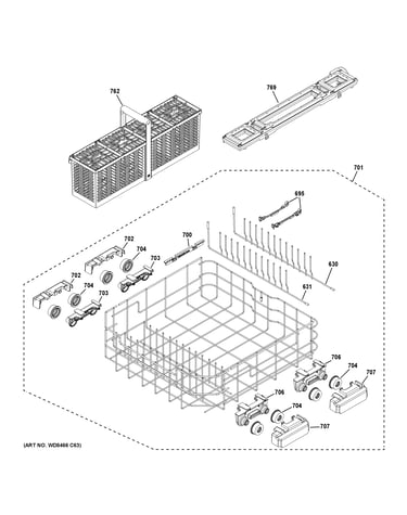Lower rack assembly