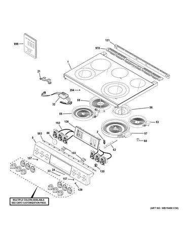 Control panel & cooktop
