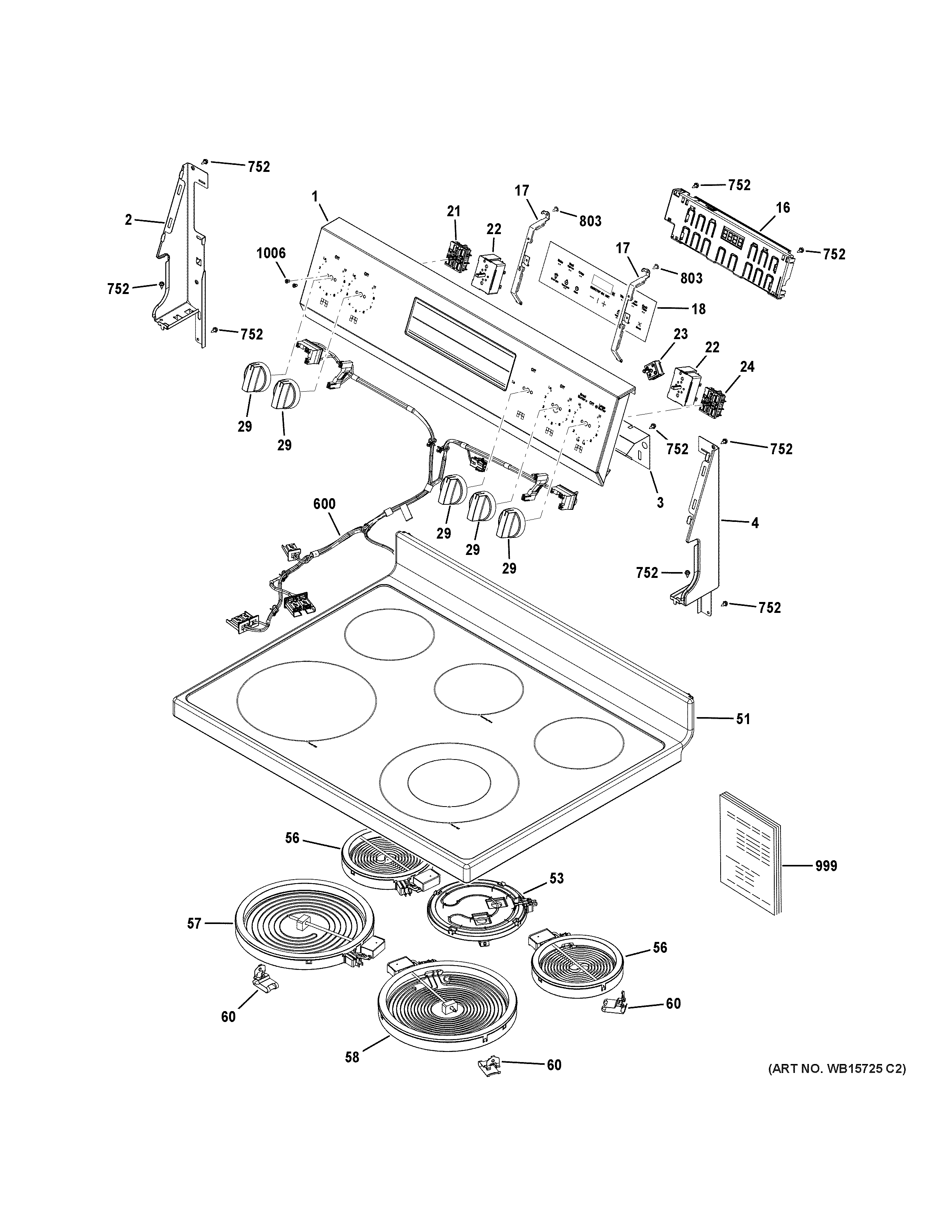 Control panel & cooktop