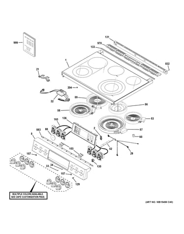 Control panel & cooktop