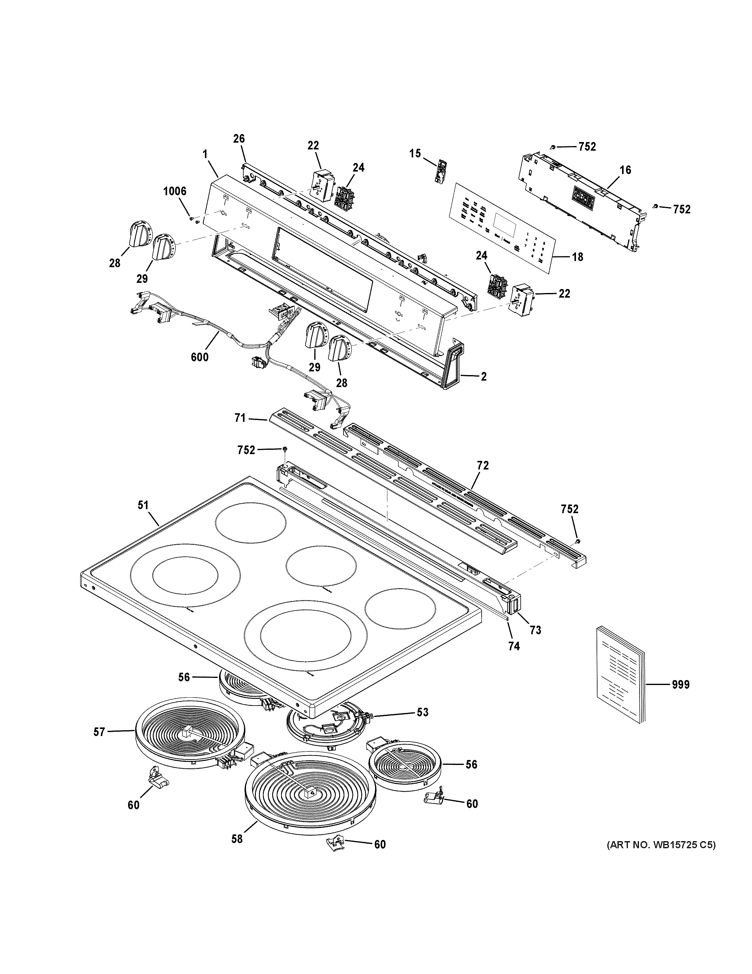 Control panel & cooktop