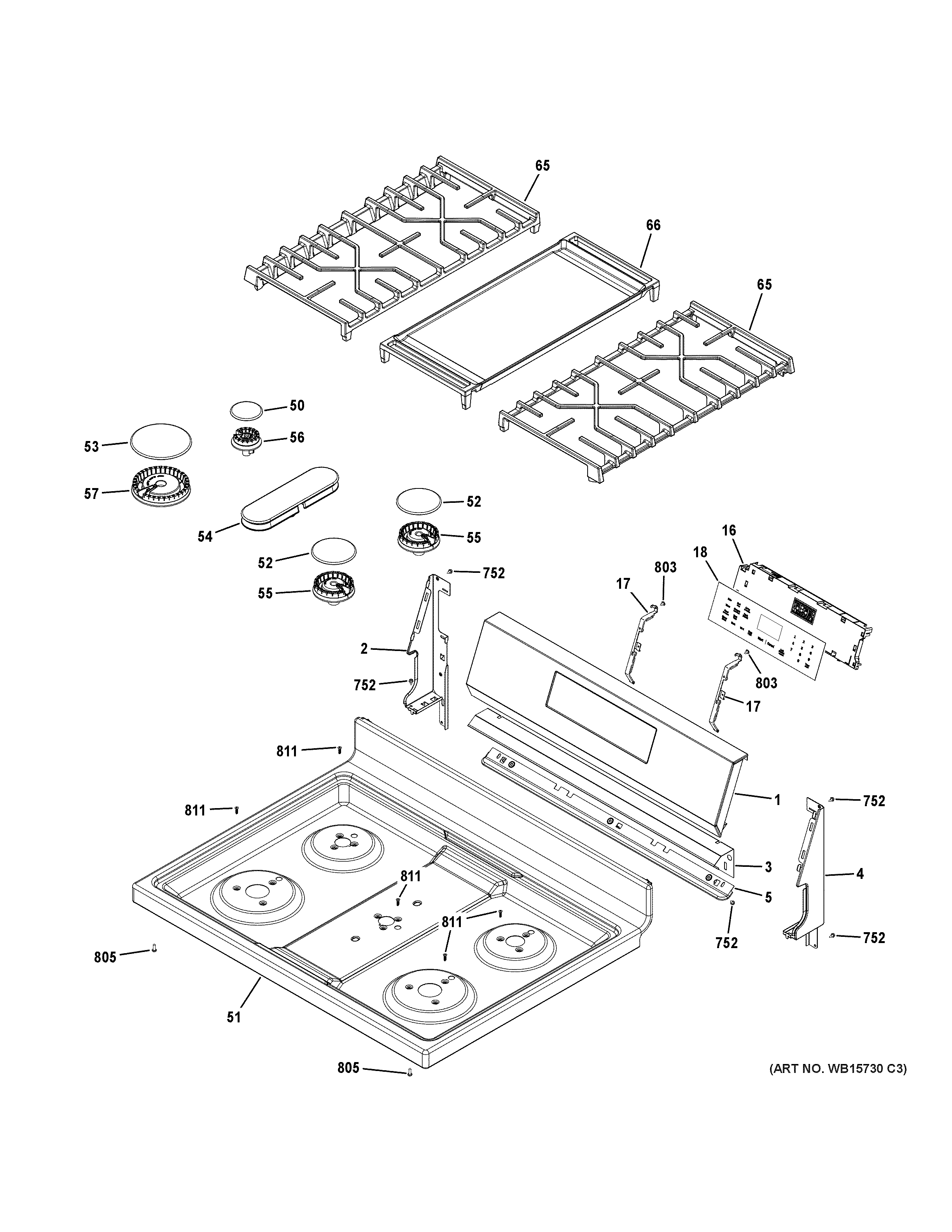Control panel & cooktop