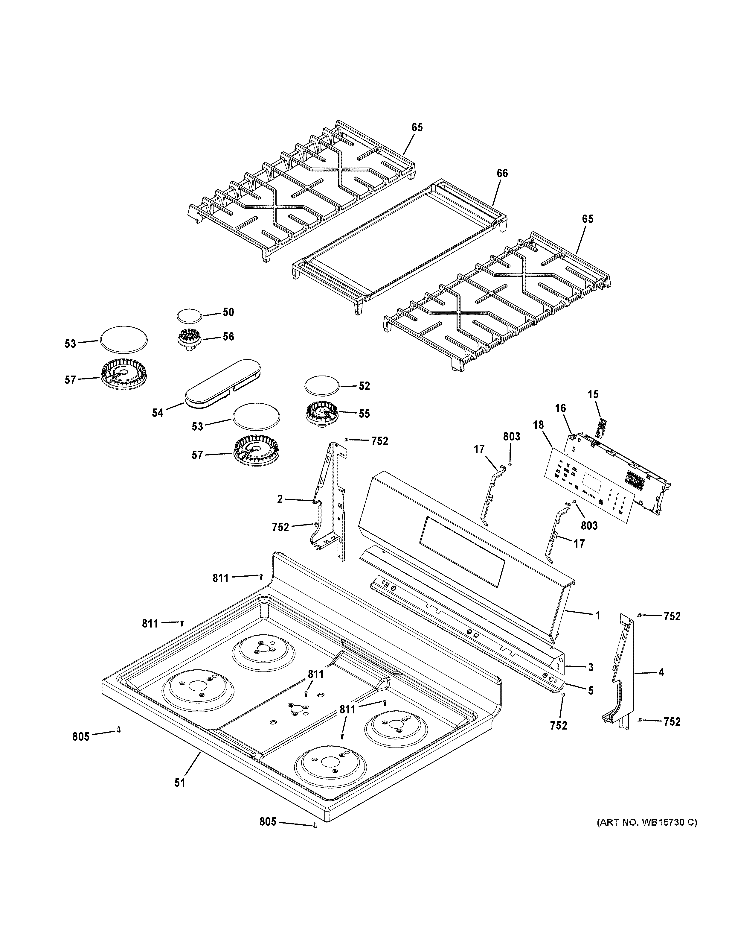 Control panel & cooktop