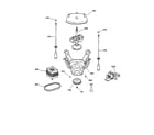 GE WBSE6210B5WW suspension, pump & drive components diagram