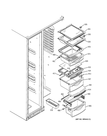 Fresh food shelves