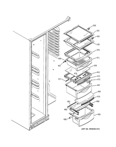 Fresh food shelves