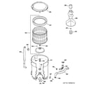 GE WPRB9110D0CC tub, basket & agitator diagram
