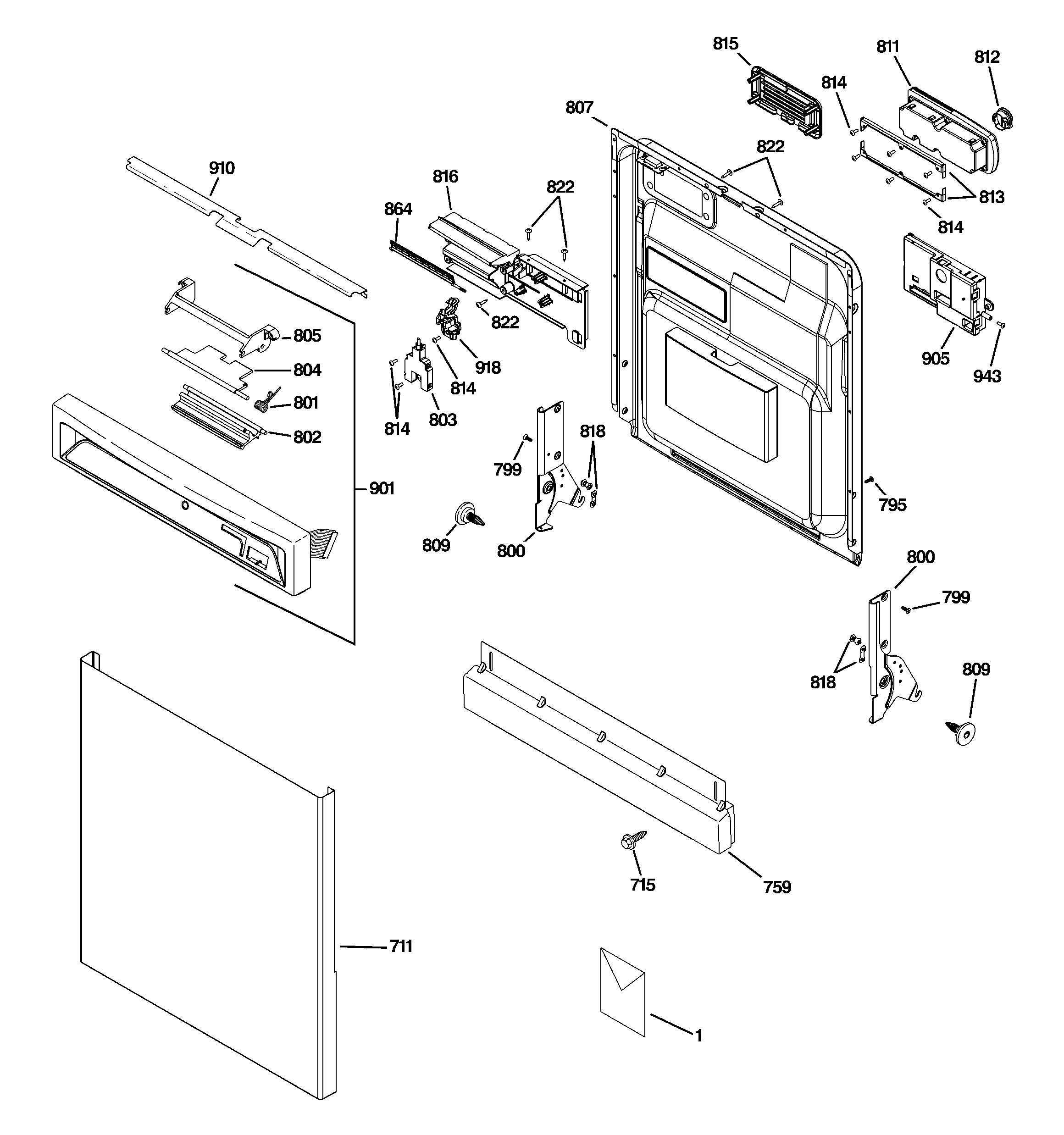 Escutcheon & door assembly