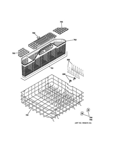 Lower rack assembly