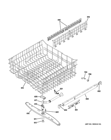 Upper rack assembly