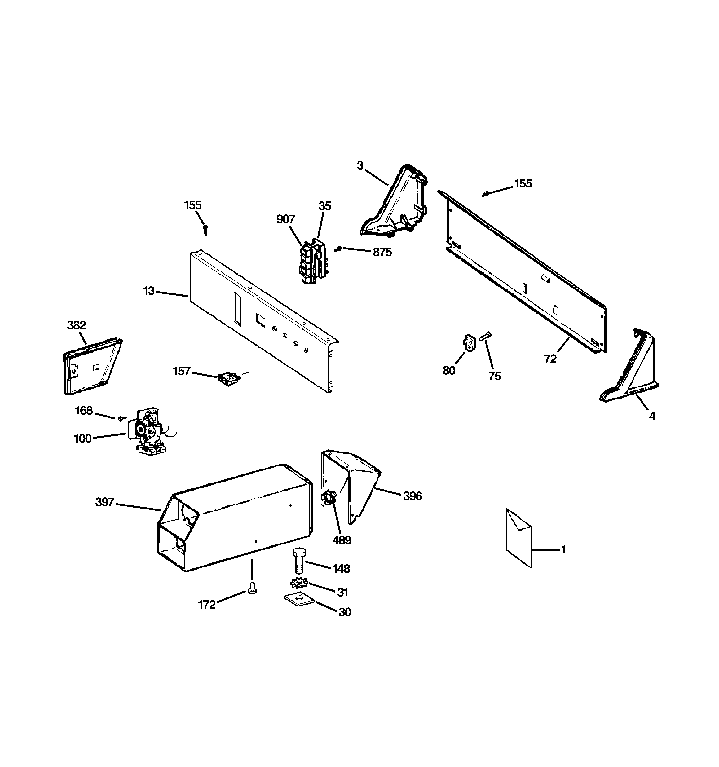 Control panel & coin box assembly