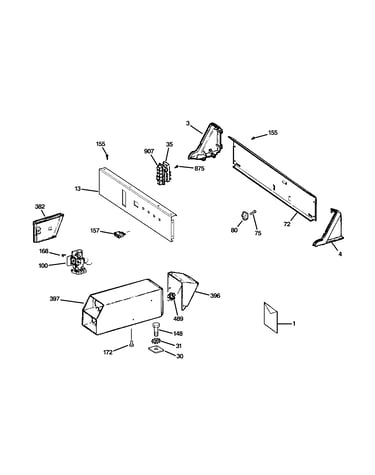 Control panel & coin box assembly
