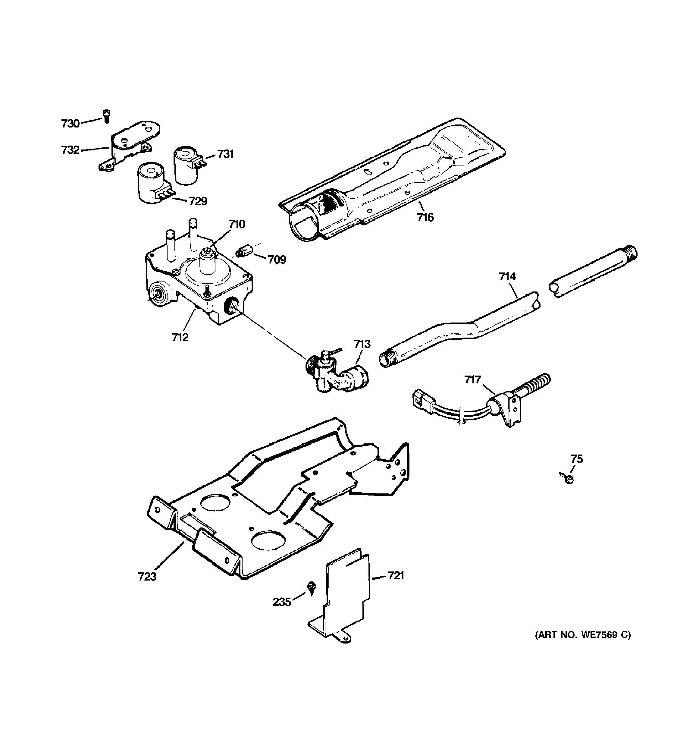 Gas valve & burner assembly