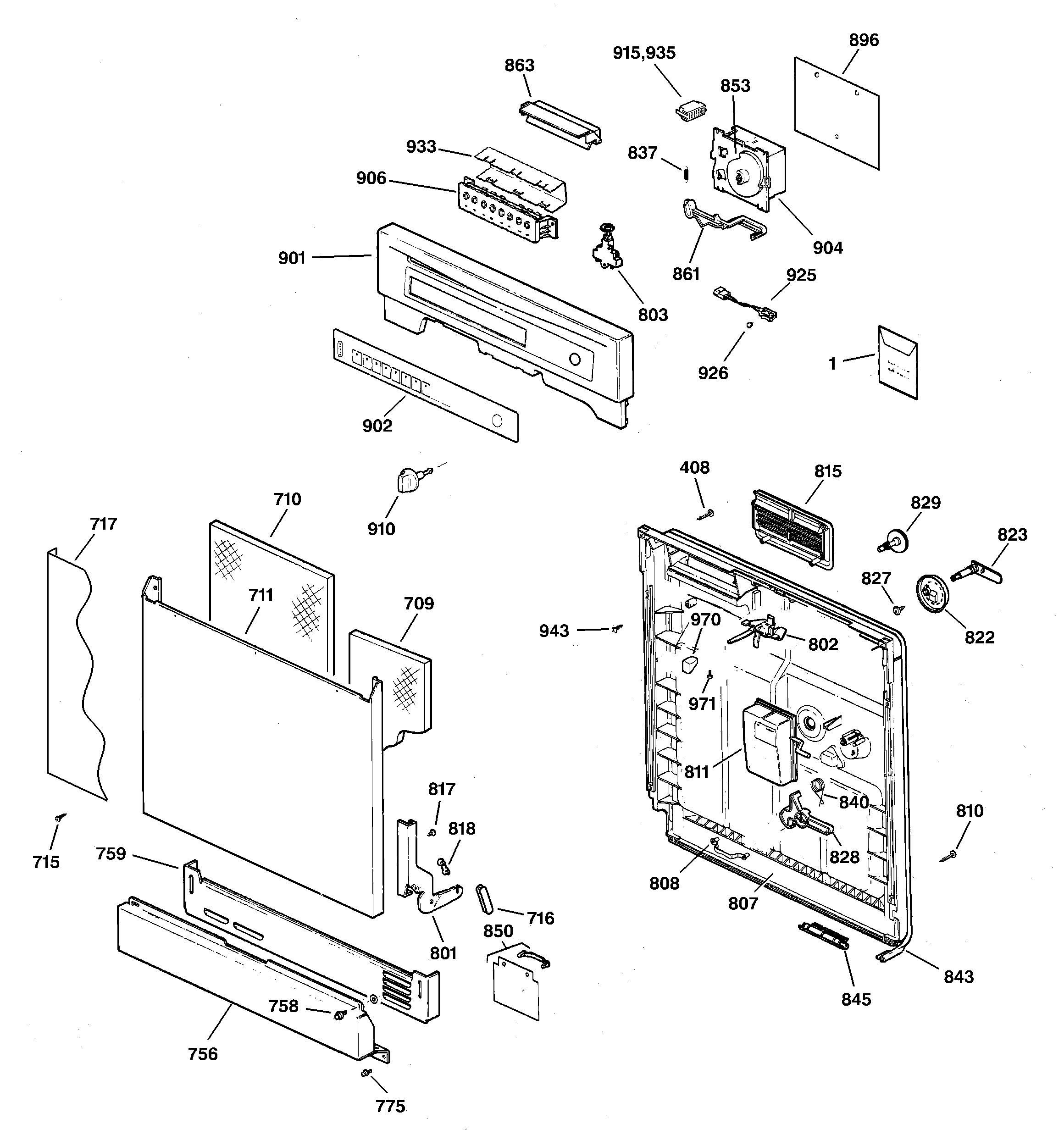 Escutcheon & door assembly