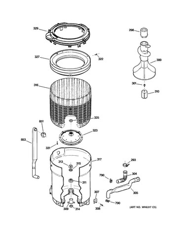 Tub, basket & agitator