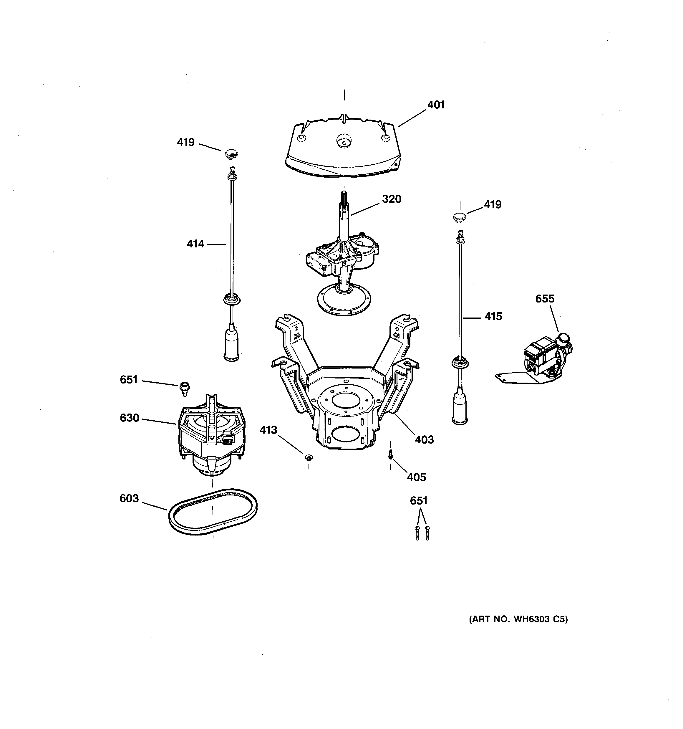 Suspension, pump & drive components