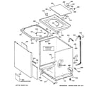 GE WNRD2050D0WC cabinet, cover & front panel diagram