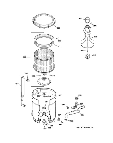Tub, basket & agitator