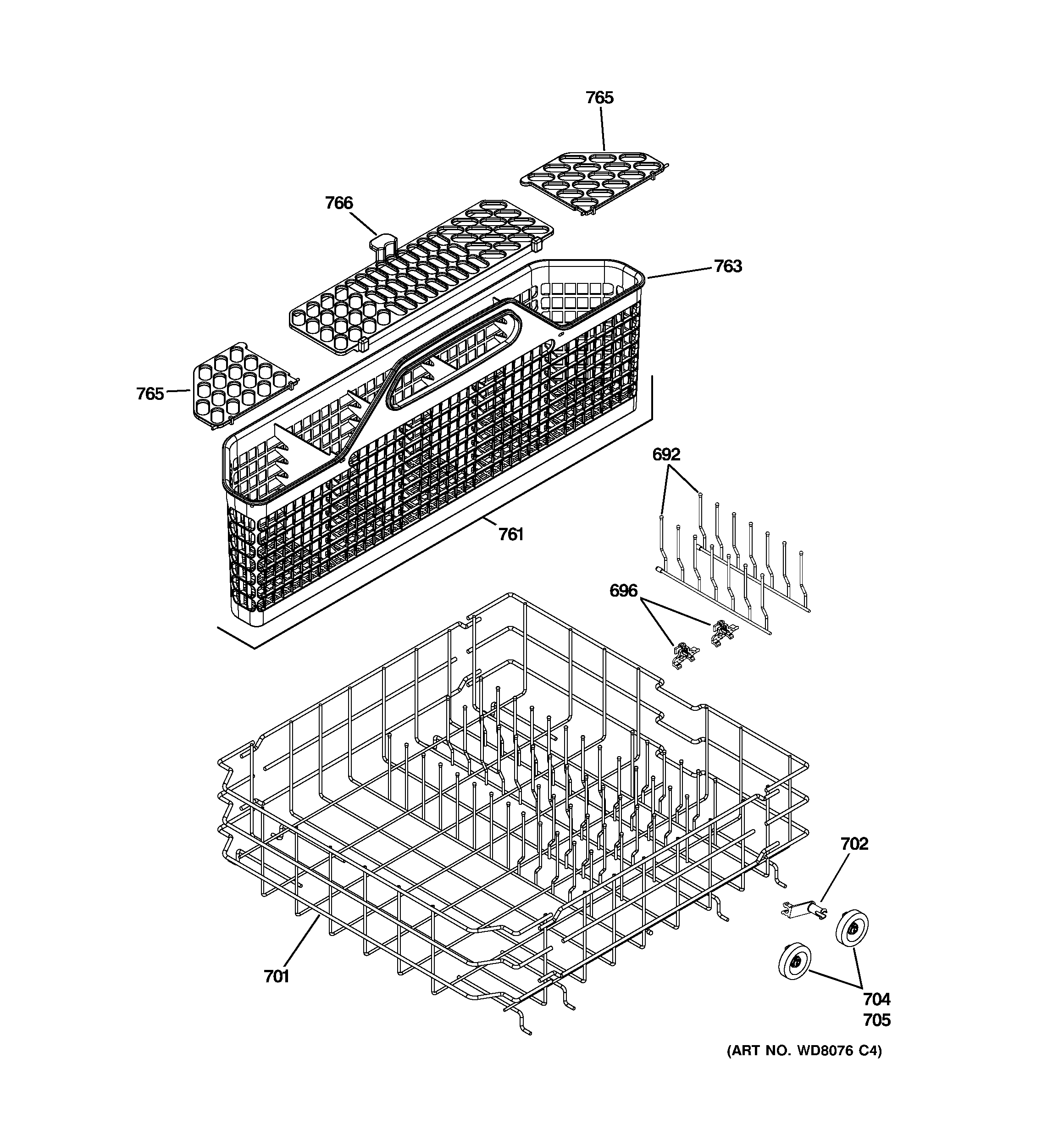 Lower rack assembly
