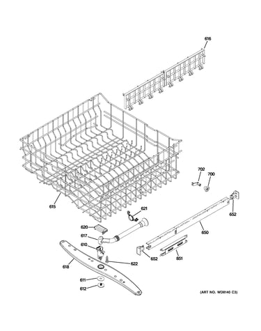 Upper rack assembly