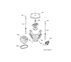 GE WJSR2070B4CC suspension, pump & drive components diagram