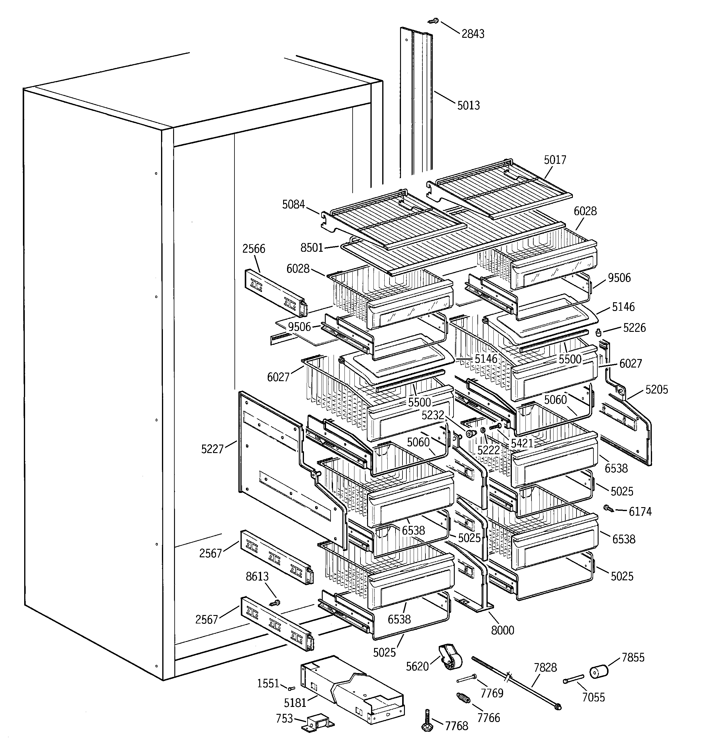 Shelves & drawers