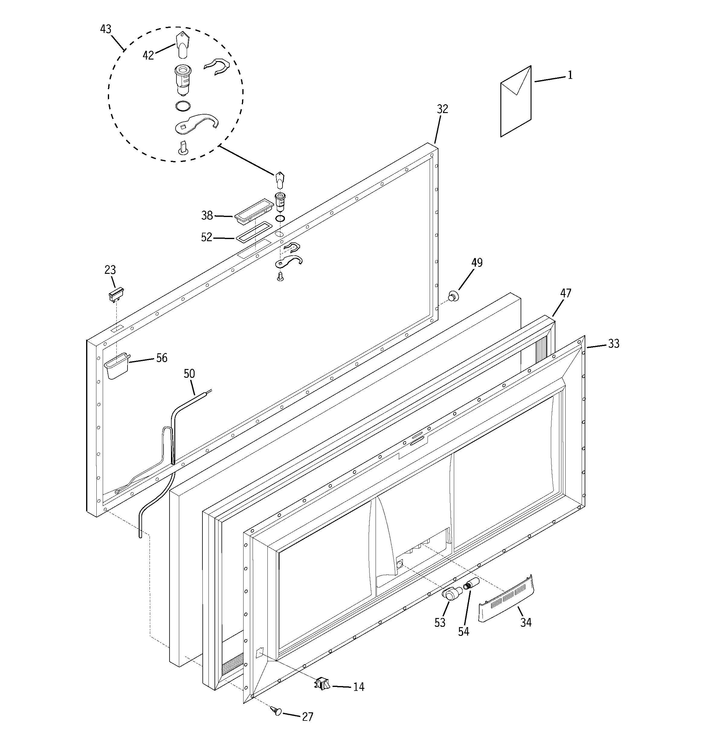 Freezer door