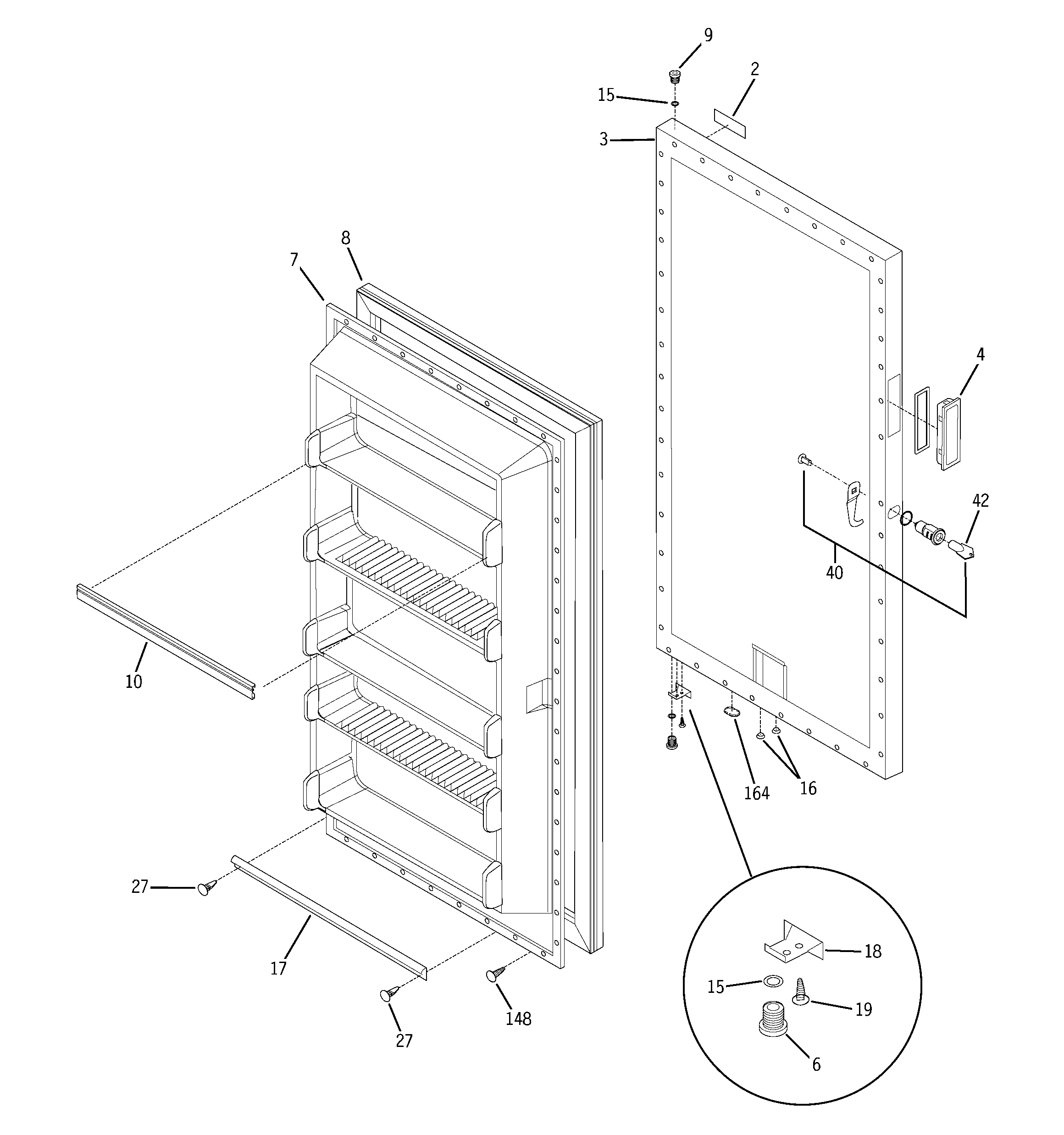 Freezer door