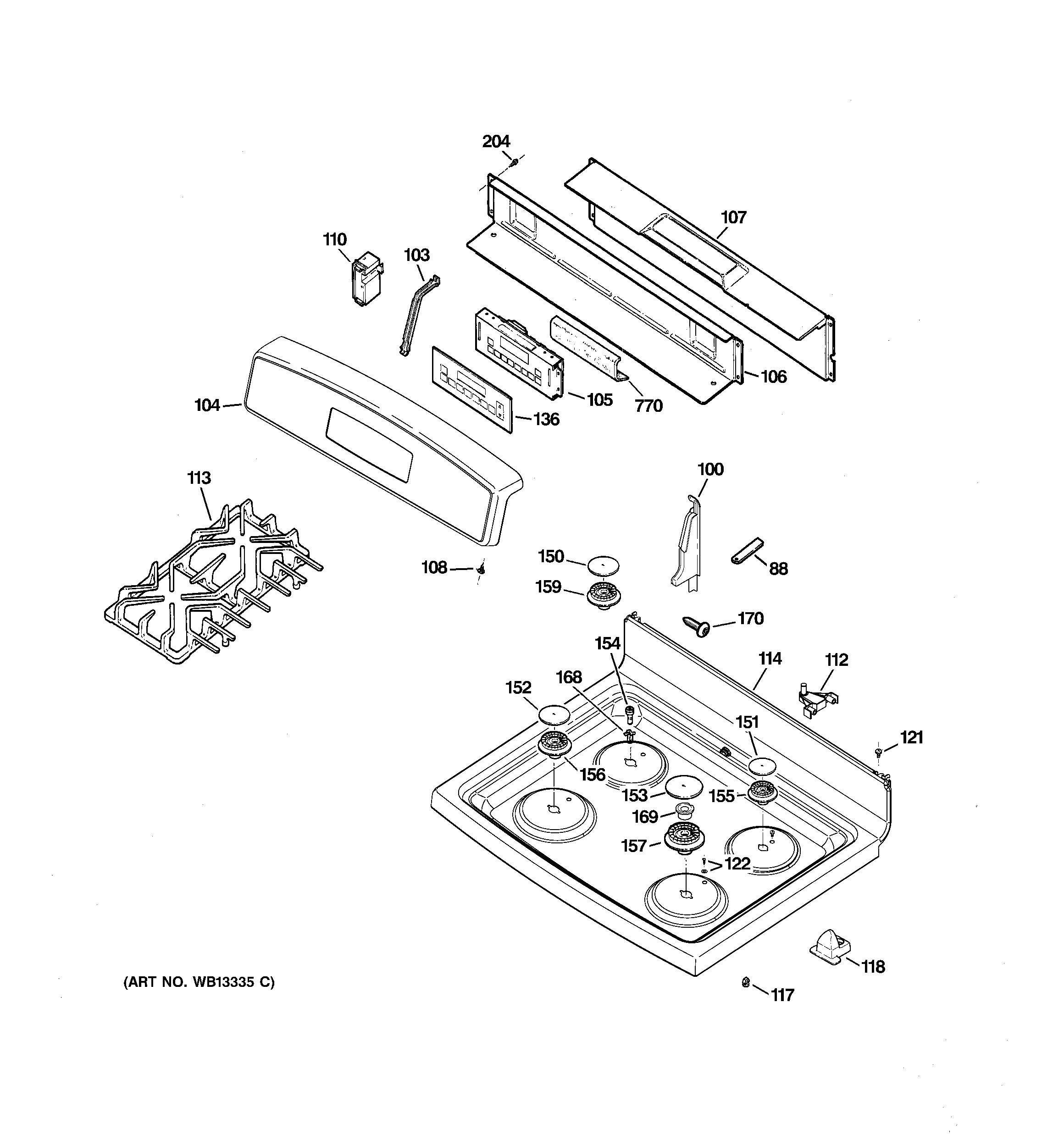 CONTROL PANEL & COOKTOP