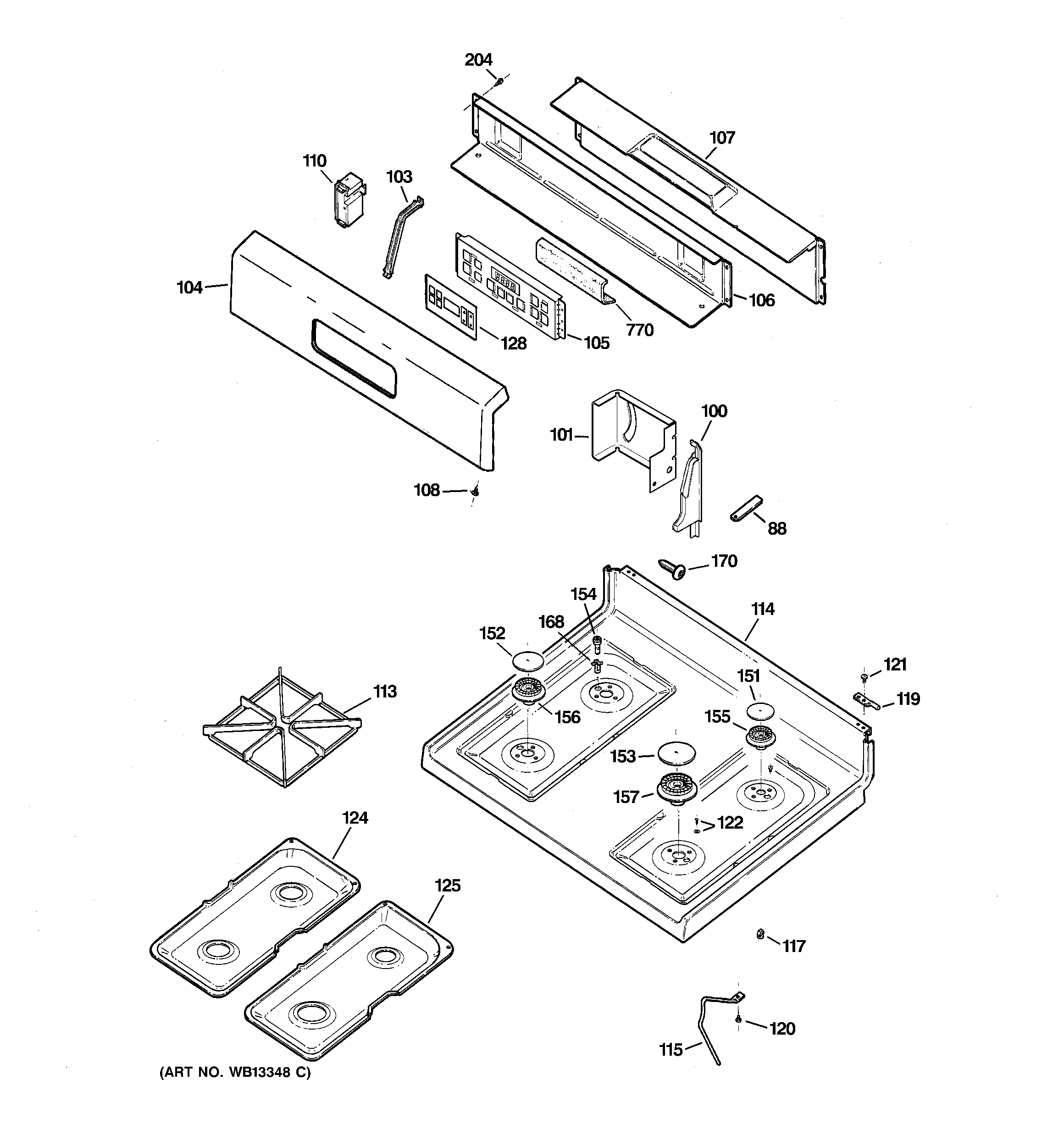 CONTROL PANEL & COOKTOP