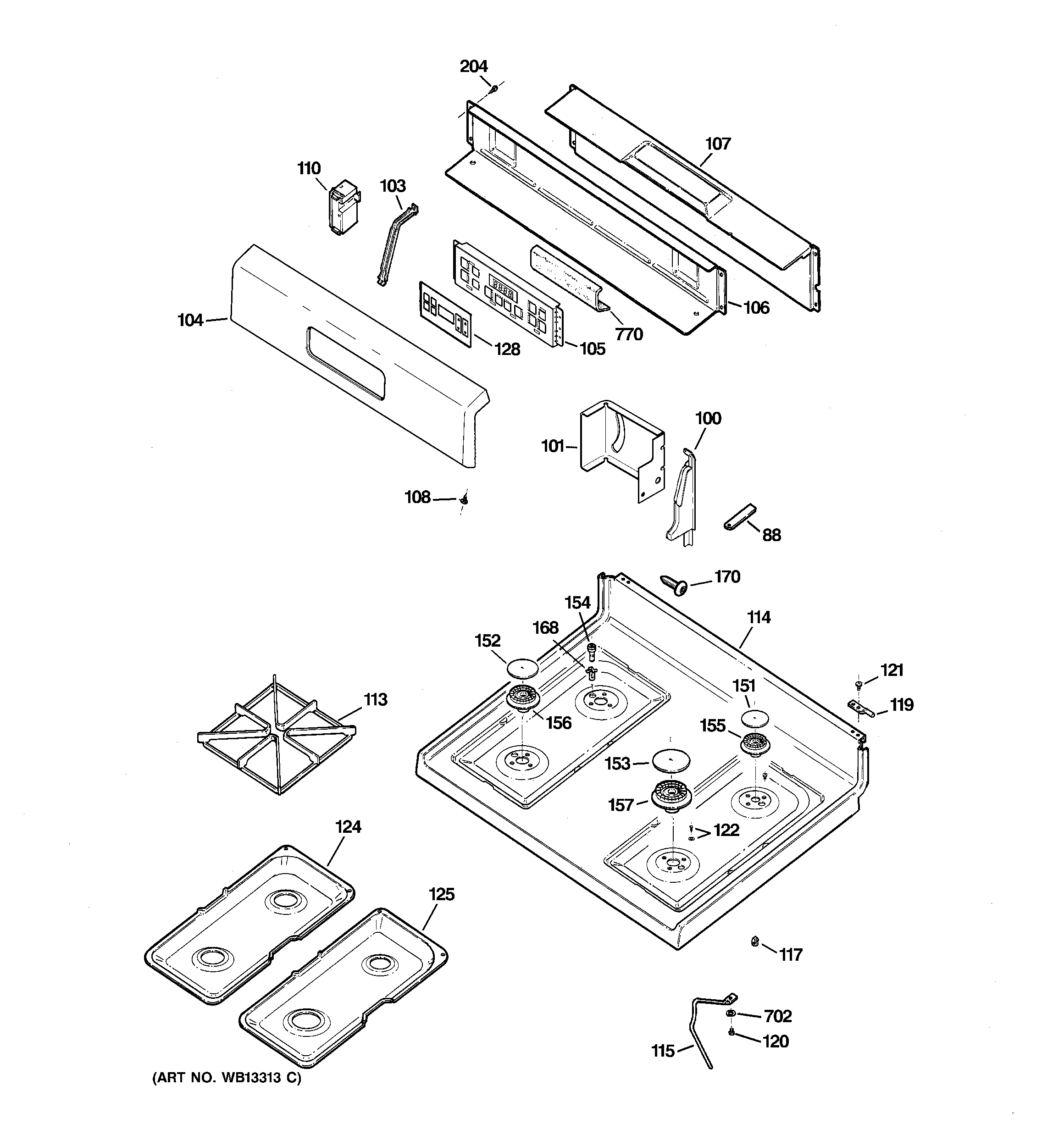 CONTROL PANEL & COOKTOP