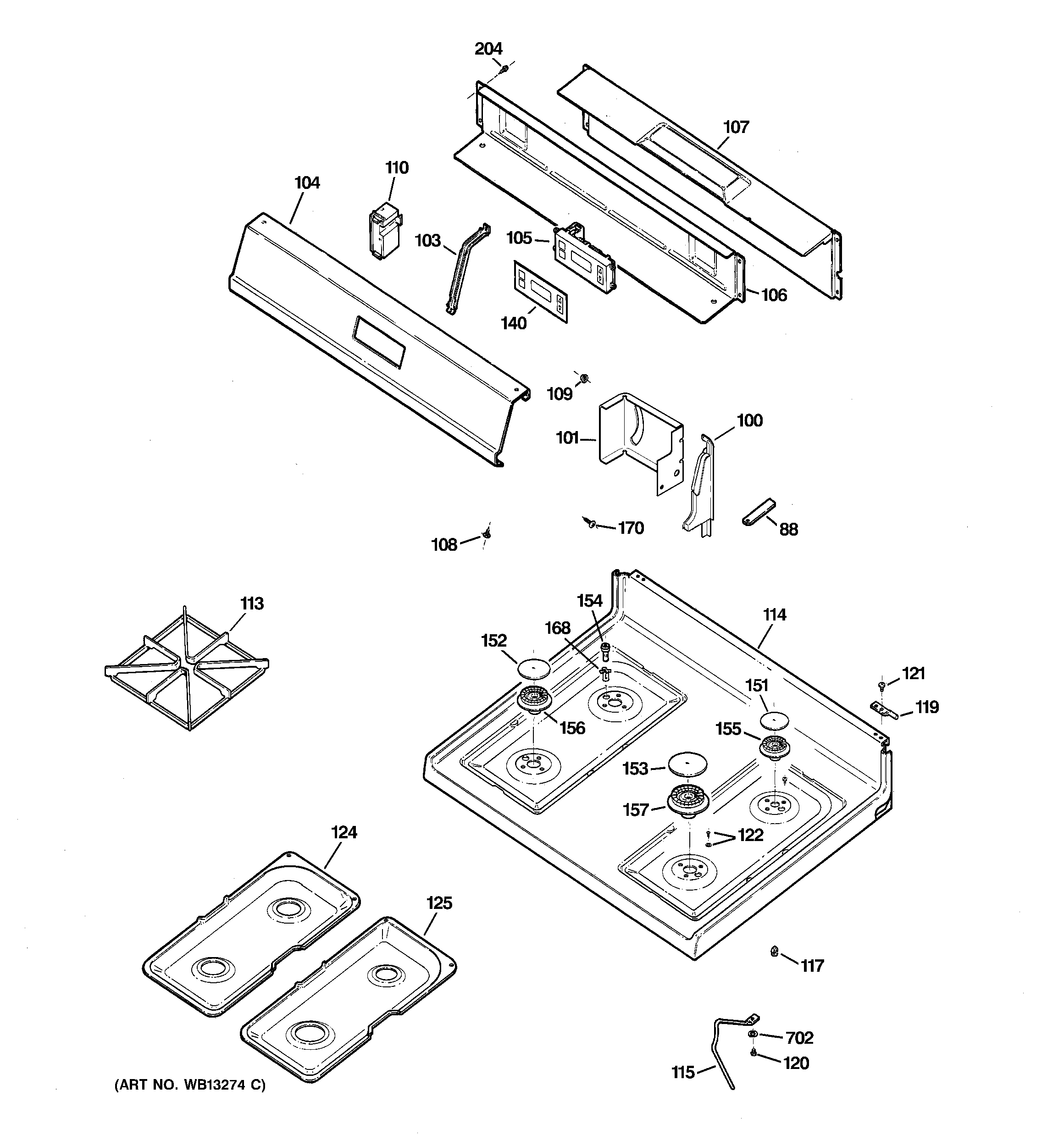 CONTROL PANEL & COOKTOP