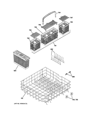 Lower rack assembly