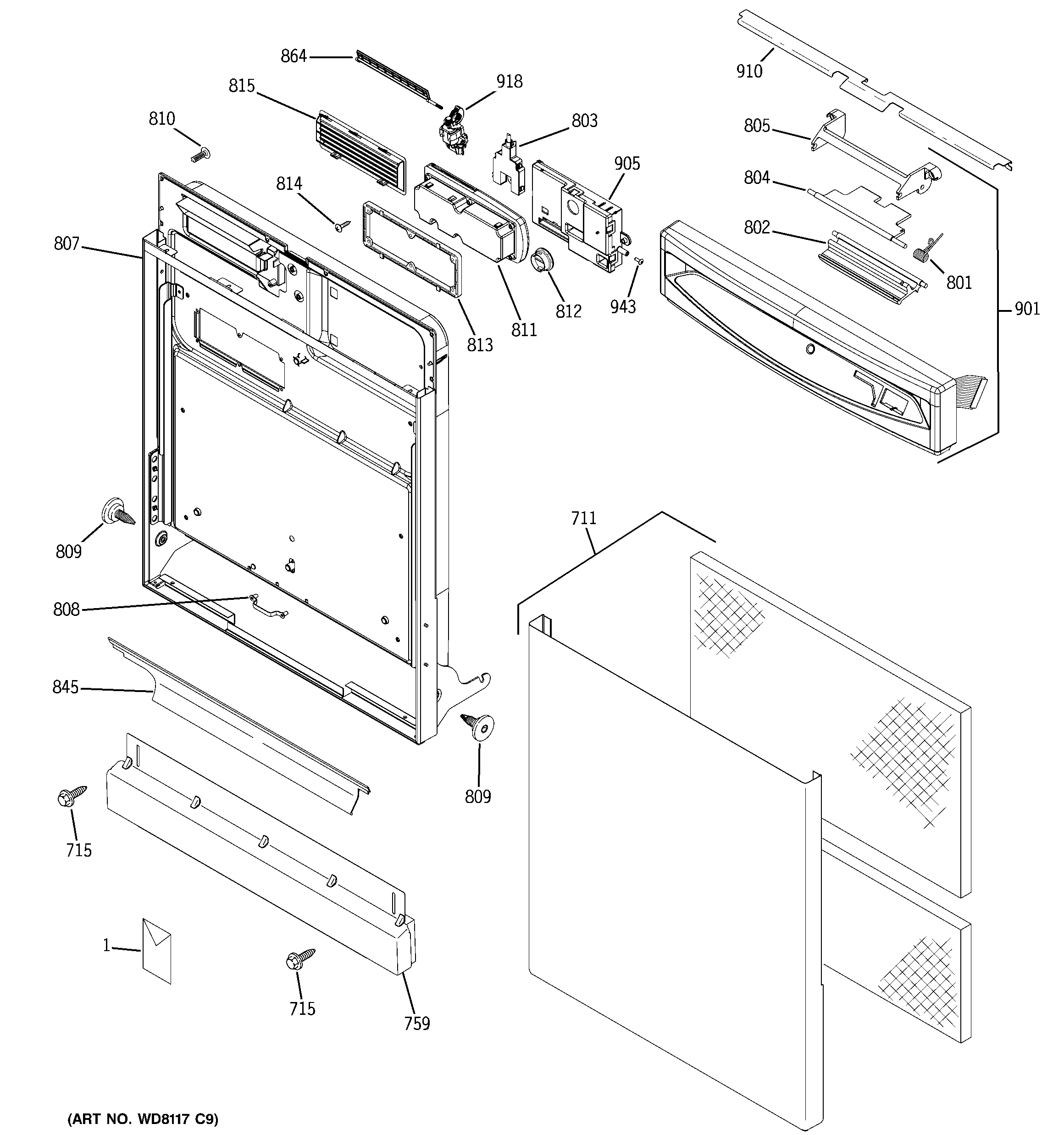 Escutcheon & door assembly