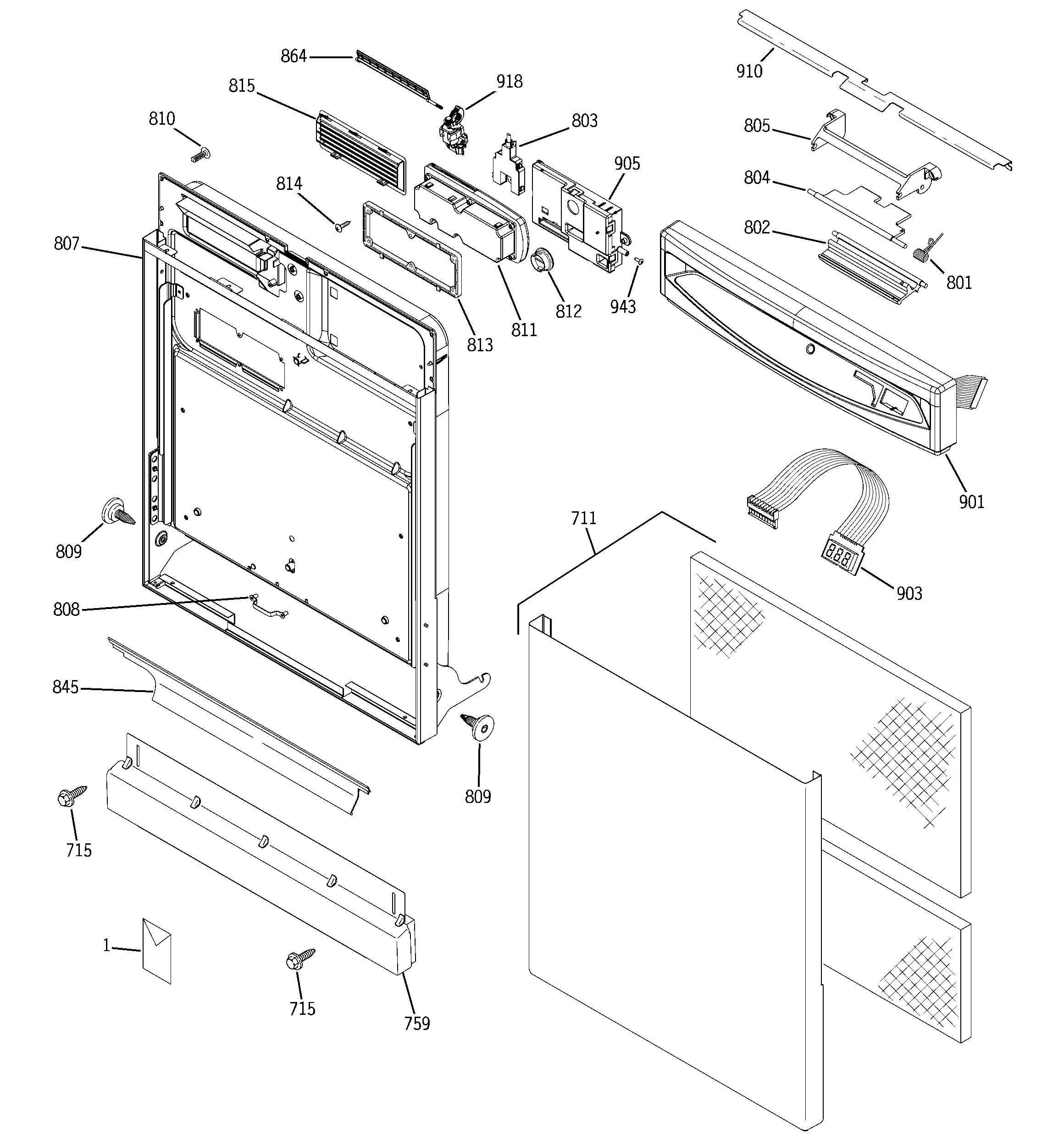 Escutcheon & door assembly