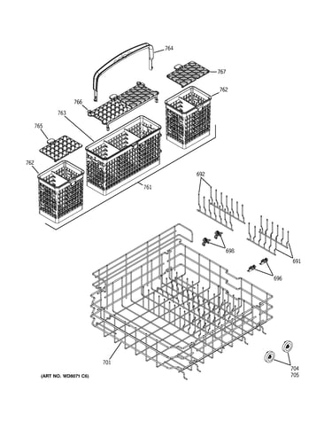 Lower rack assembly